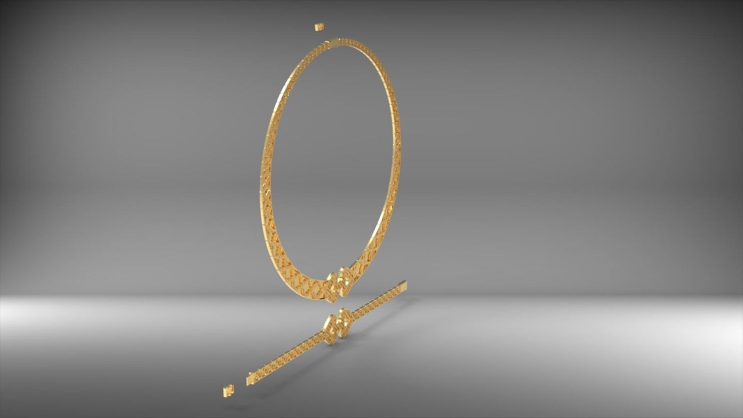 tas kolye ve bilezik seti 3D print model_13