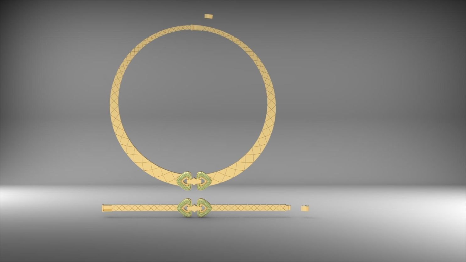 tas kolye ve bilezik seti 3D print model_5