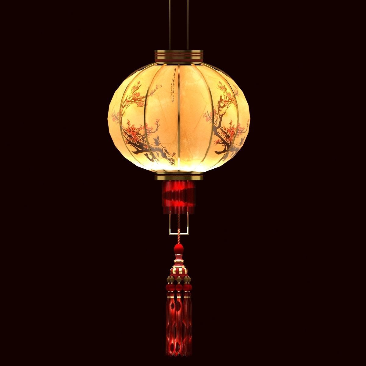 Chinese red lantern 3D model_6
