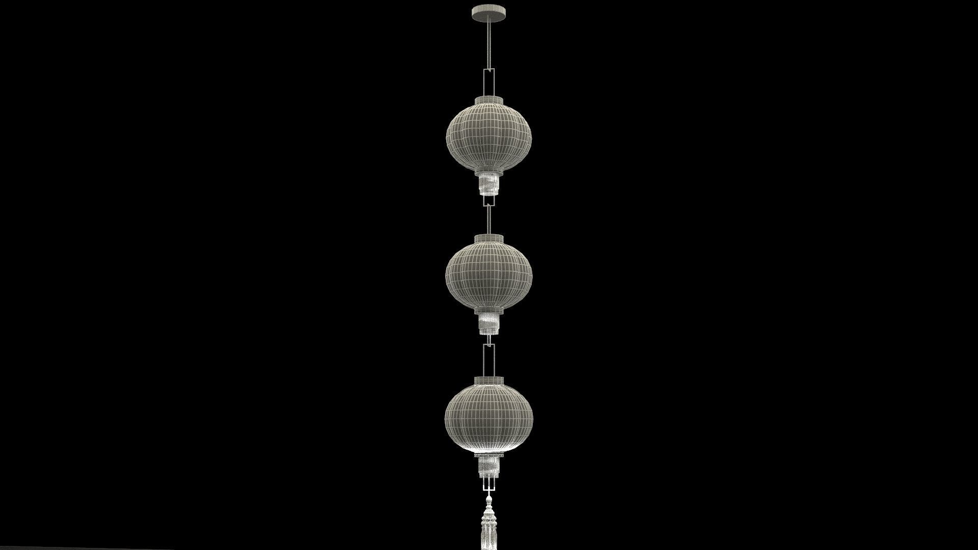 Chinese red lantern 3D model_3