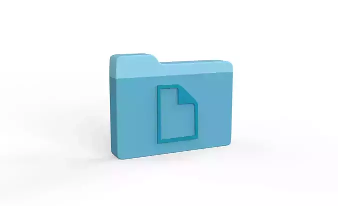 Icon Folder Document 3D Model Low-poly 3D model