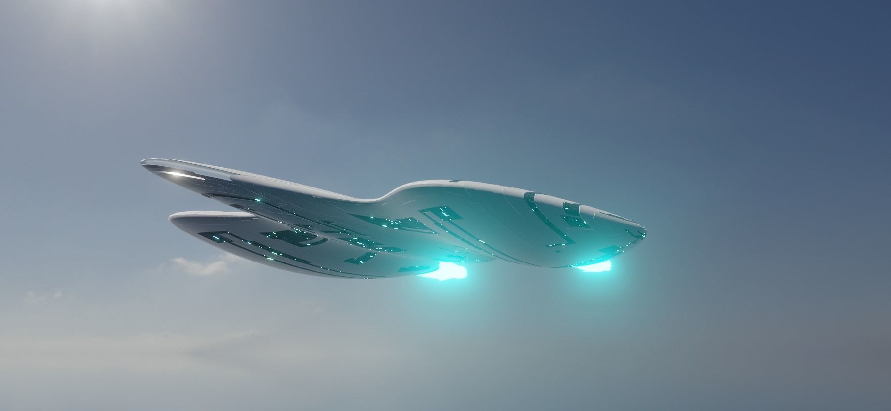 Sci Fi Aircraft jet 3D model_10