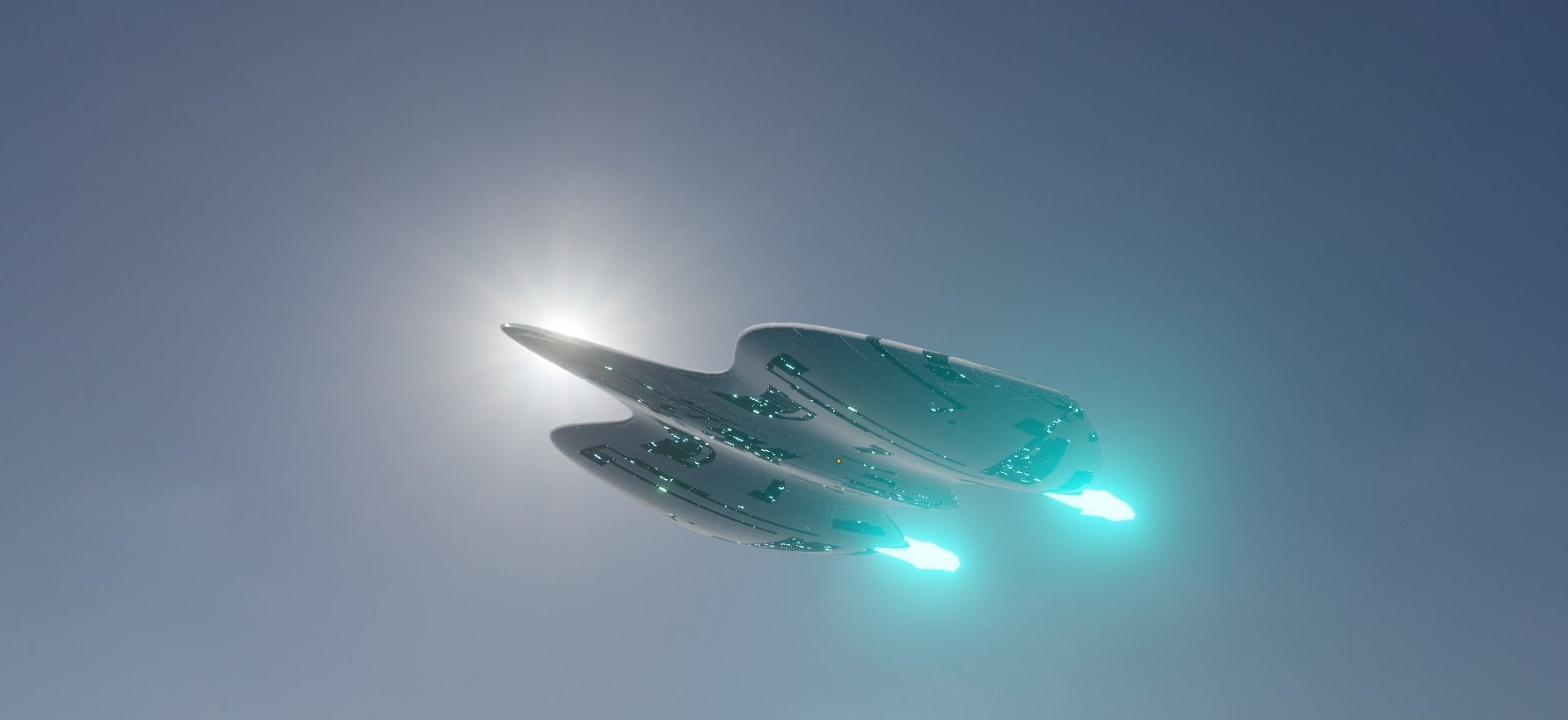 Sci Fi Aircraft jet 3D model_9