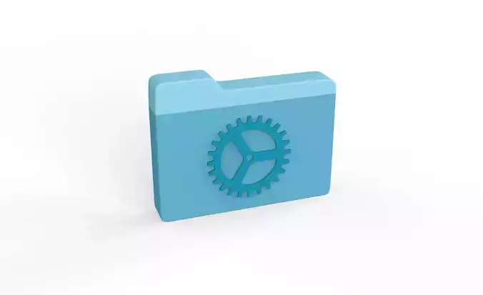 Icon Folder Setting 3D Model  Low-poly 3D model