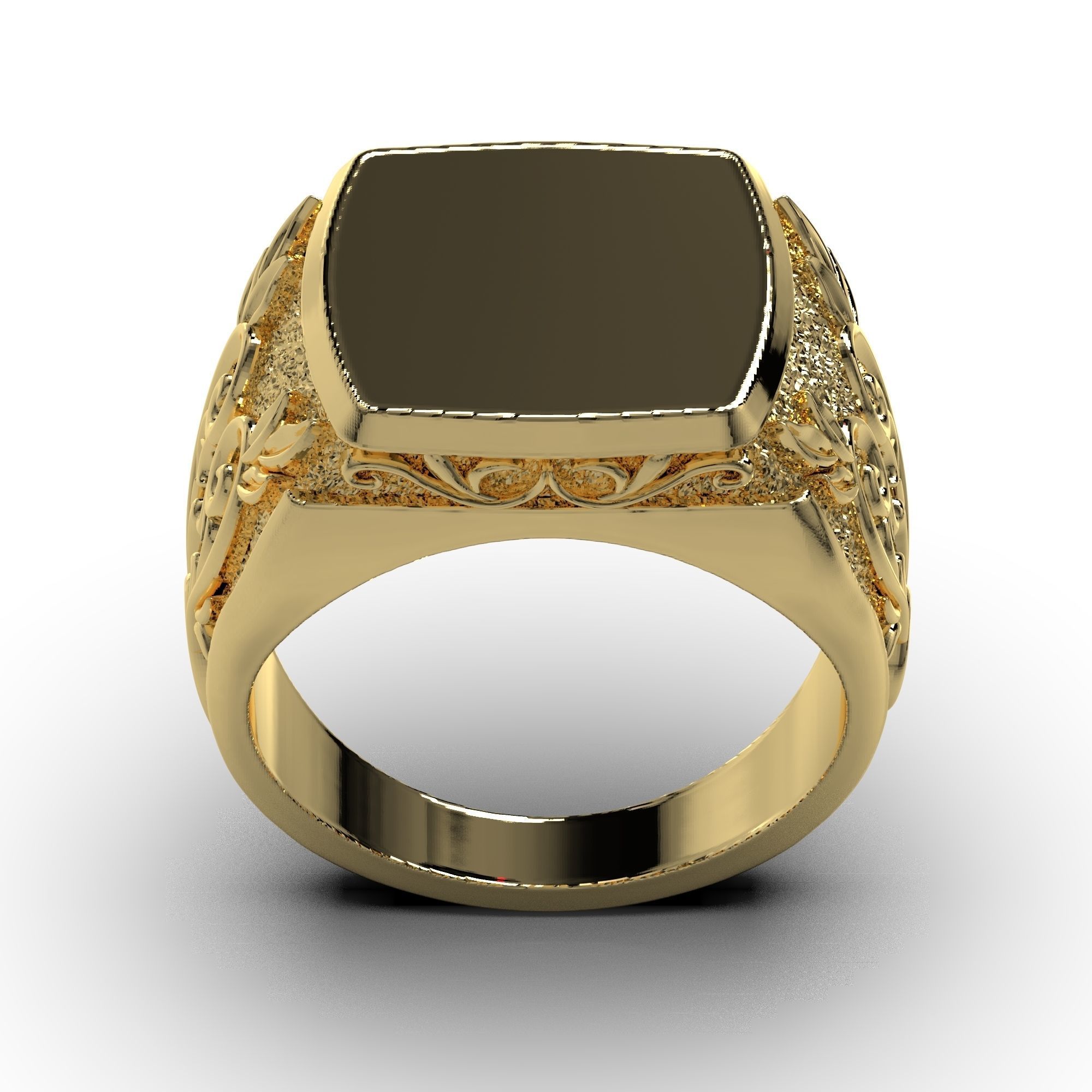 Signet ring with pattern and filigree 3D print model_10
