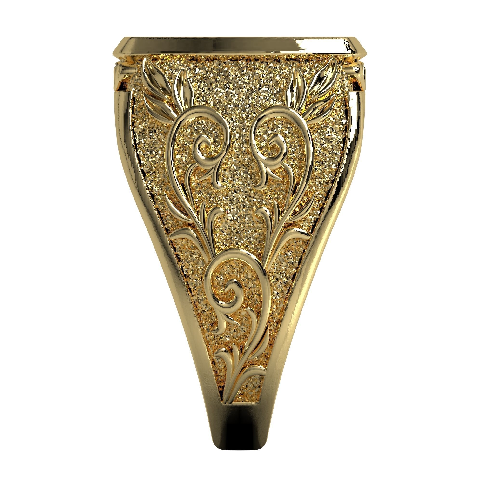 Signet ring with pattern and filigree 3D print model_9