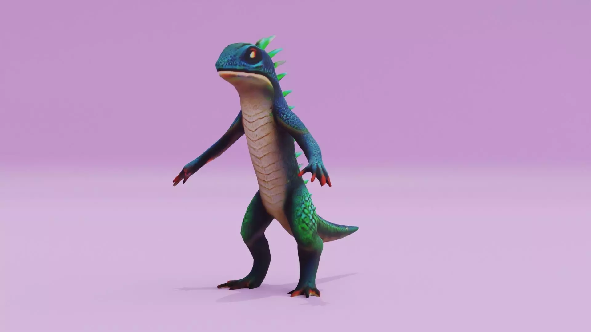 Lizard Character A-pose Free low-poly 3D model