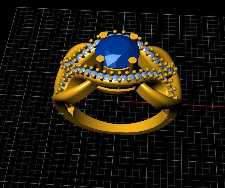 Fashion Ring silver 3D print model 3D print model_4