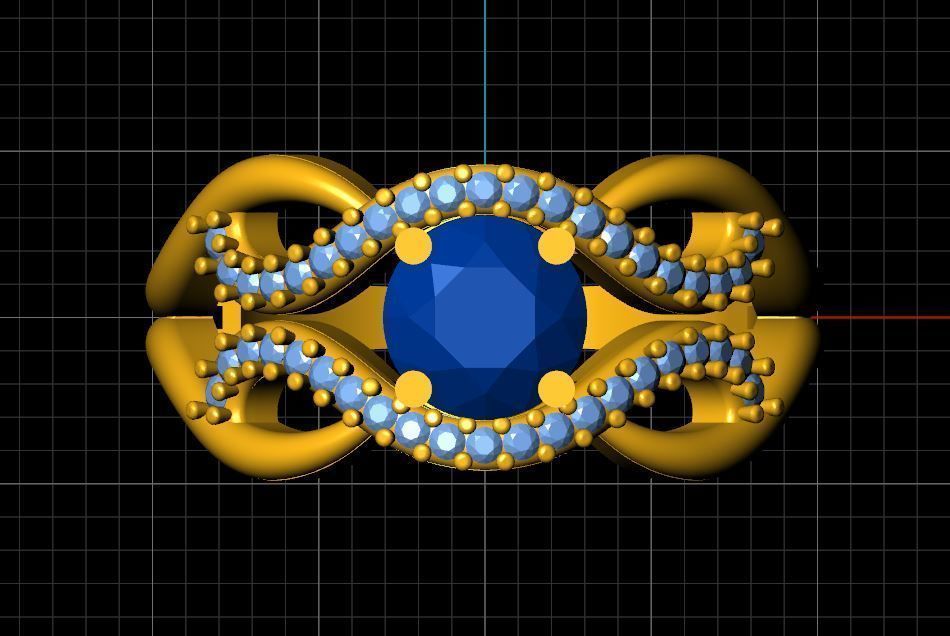 Fashion Ring silver 3D print model 3D print model_3