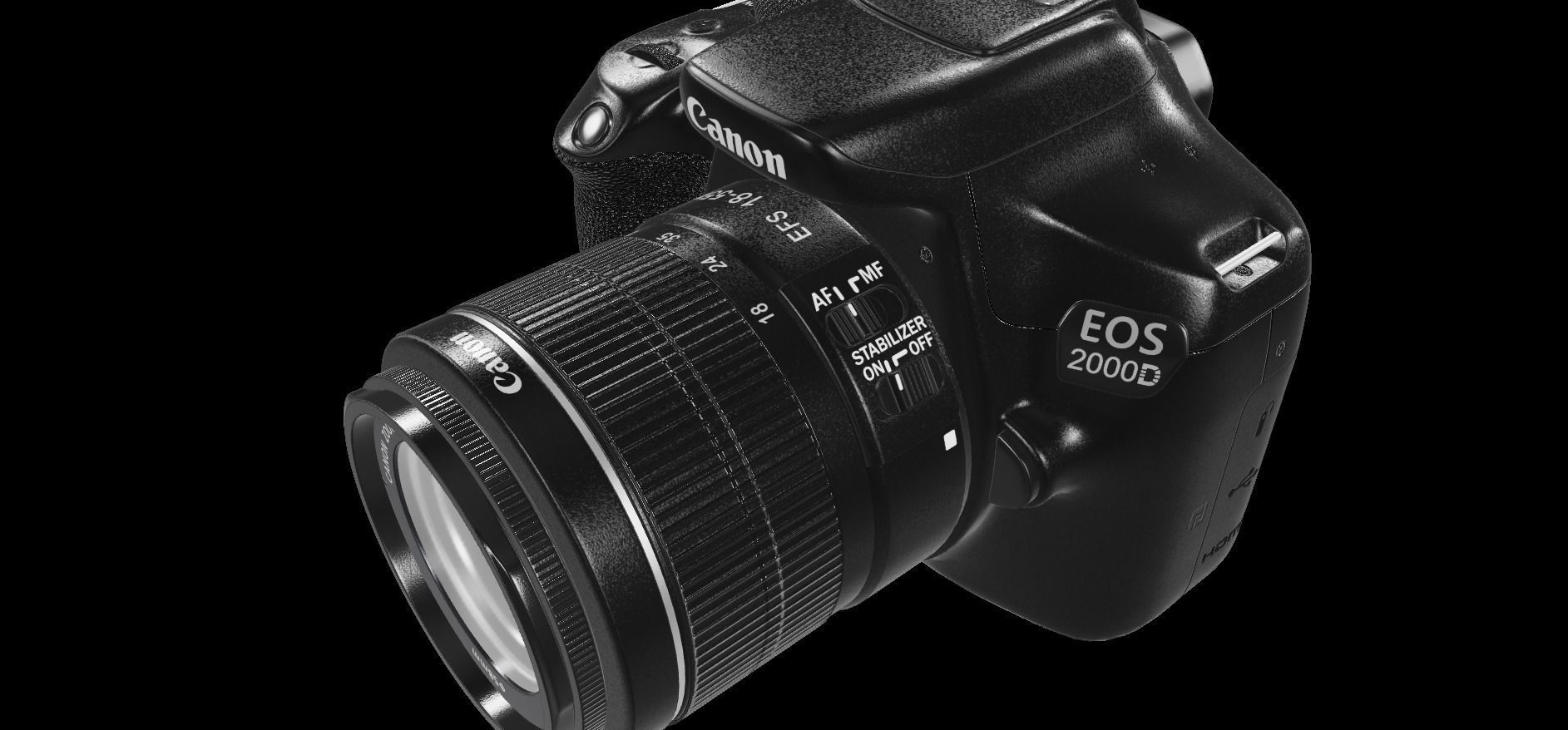 Canon EOS 2000D DSLR camera 3D model 3D model_7