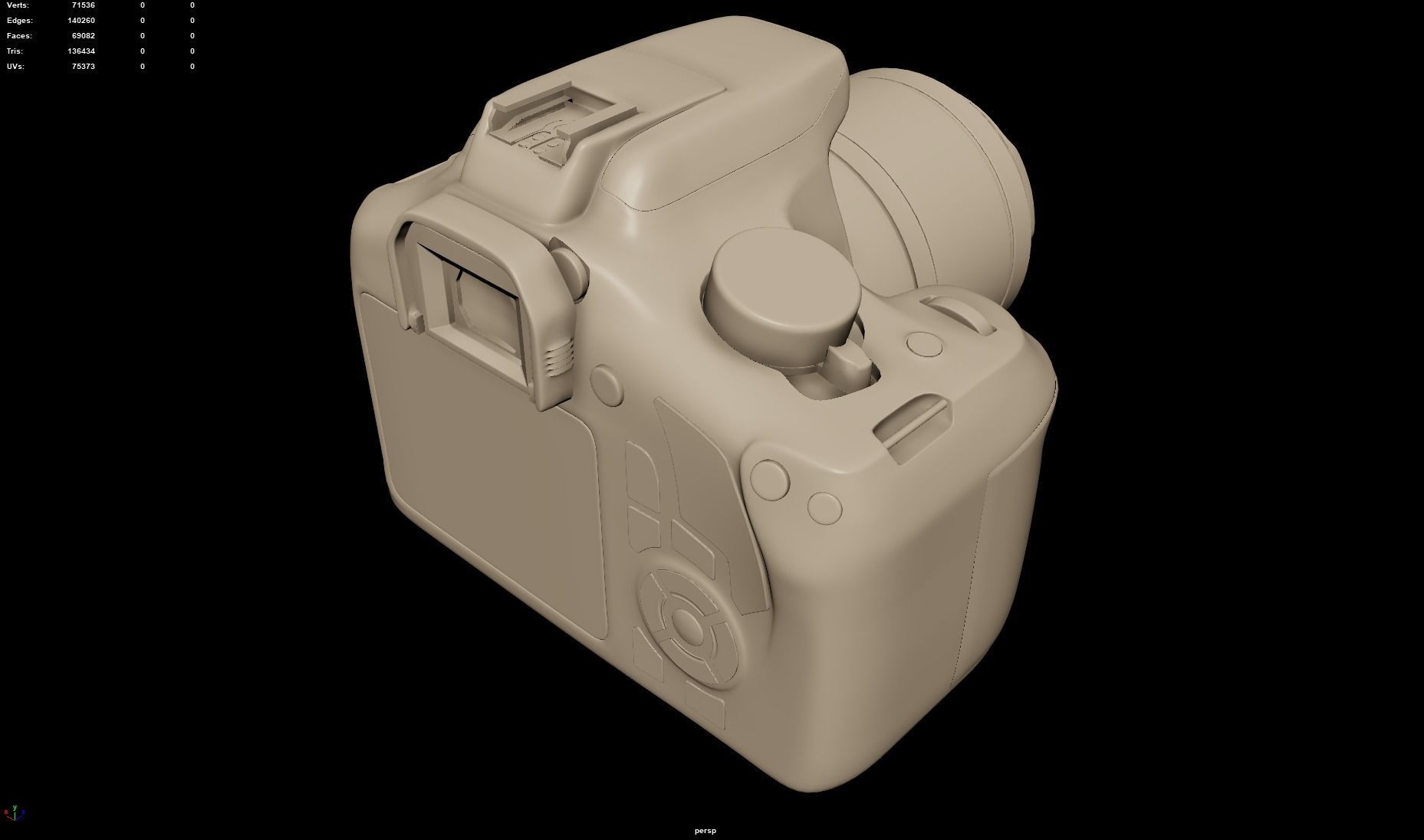 Canon EOS 2000D DSLR camera 3D model 3D model_16
