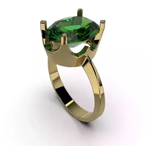 Printable jewelry engagement ring gem oval 11x9mm STL