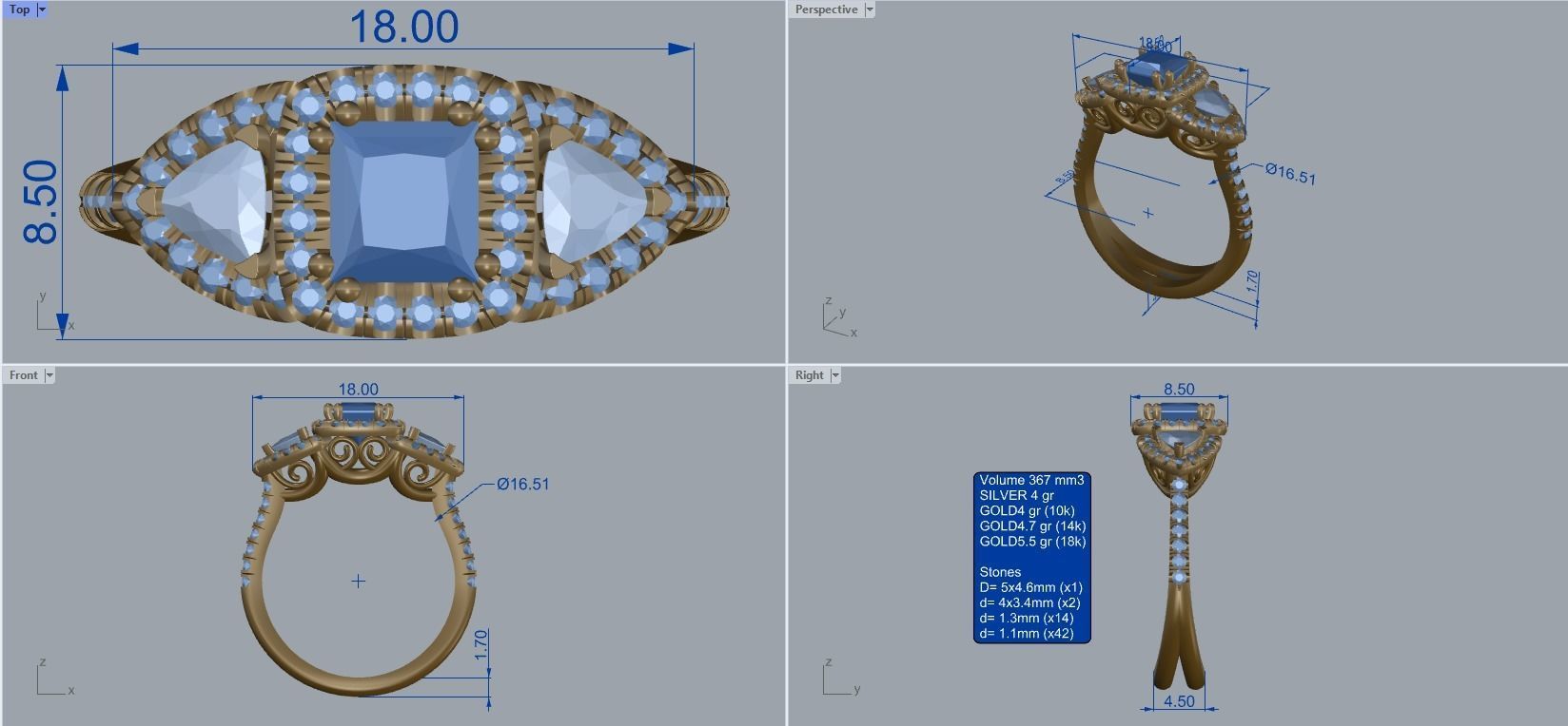 R 051 ring  3D print model_10