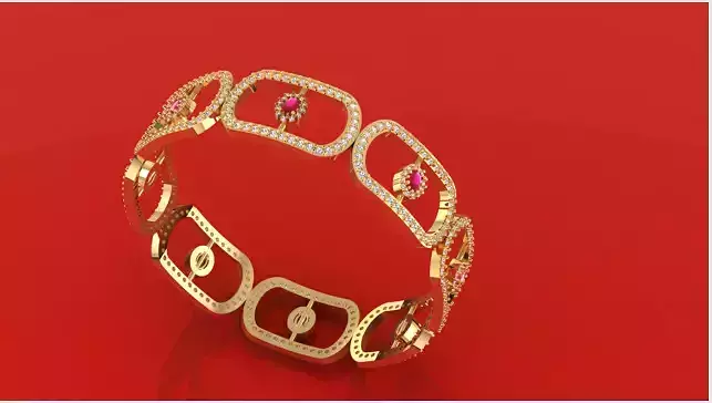 1329 Crimson Spark Gem Bracelet 58MM-27gm 3D print model