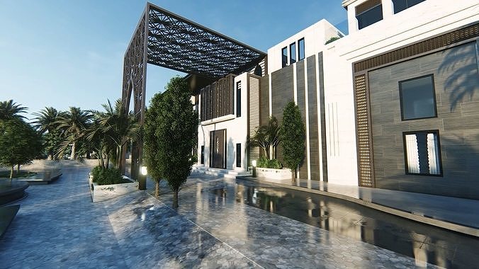 Solitaire Villa Exterior Design  3D model 6
