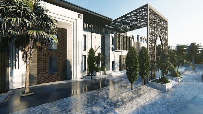 Solitaire Villa Exterior Design  3D model 4