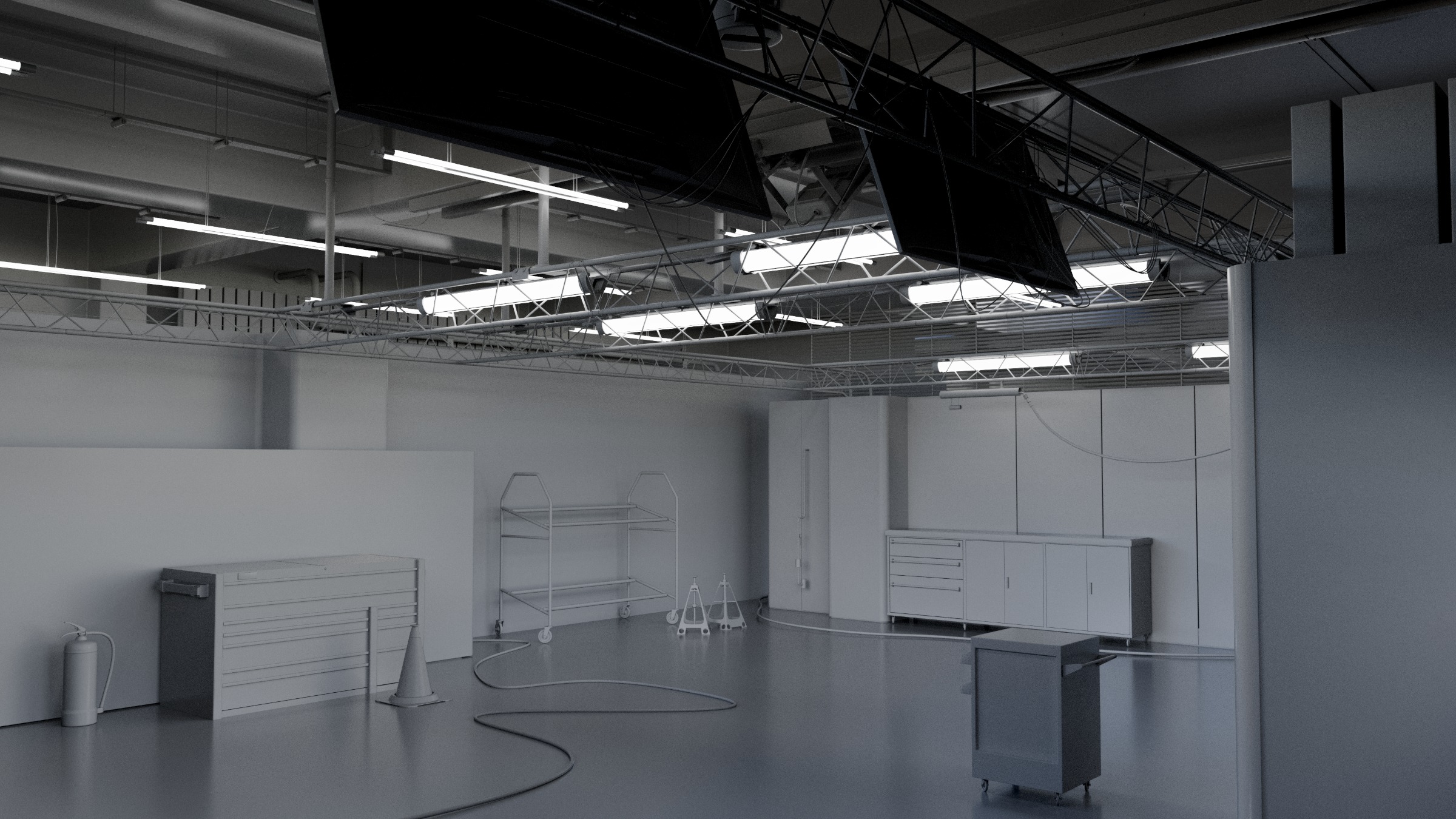 Pitlane Garage 3D Scene 3D model_6