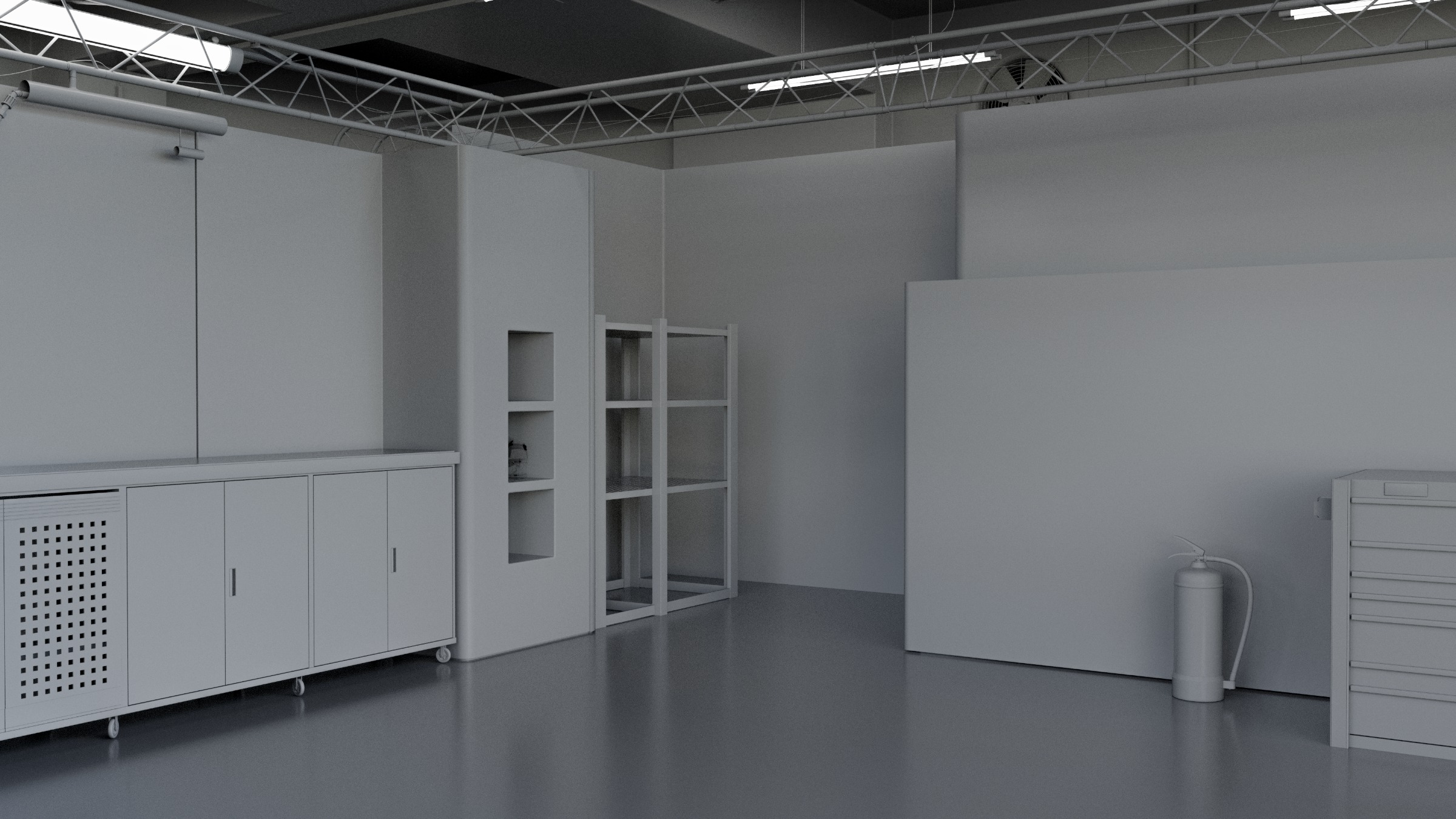 Pitlane Garage 3D Scene 3D model_9