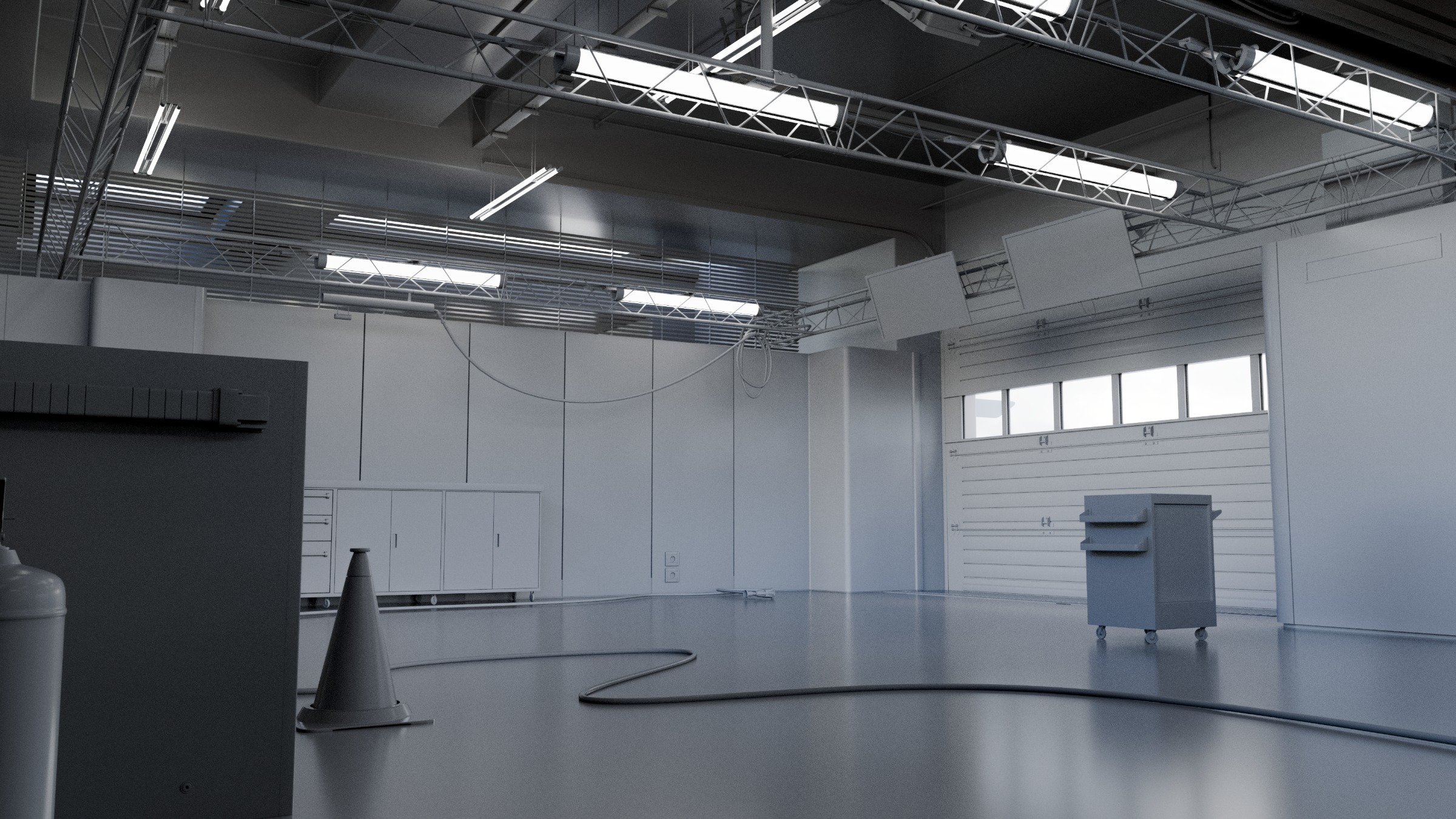 Pitlane Garage 3D Scene 3D model_5