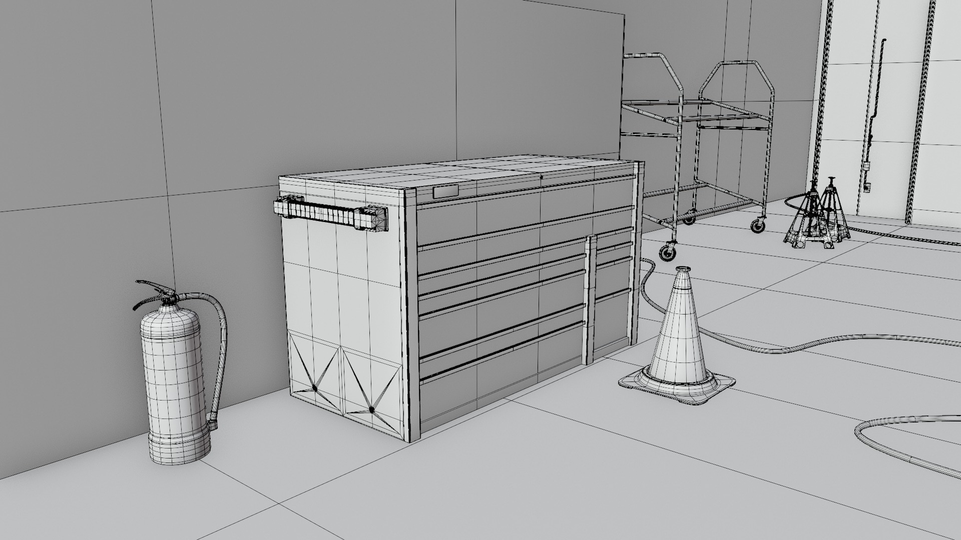 Pitlane Garage 3D Scene 3D model_34