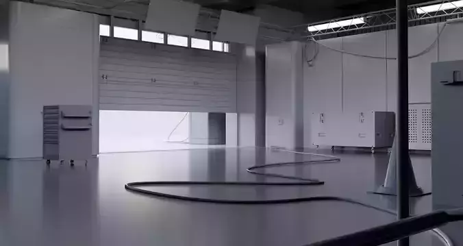 Pitlane Garage 3D Scene 3D model