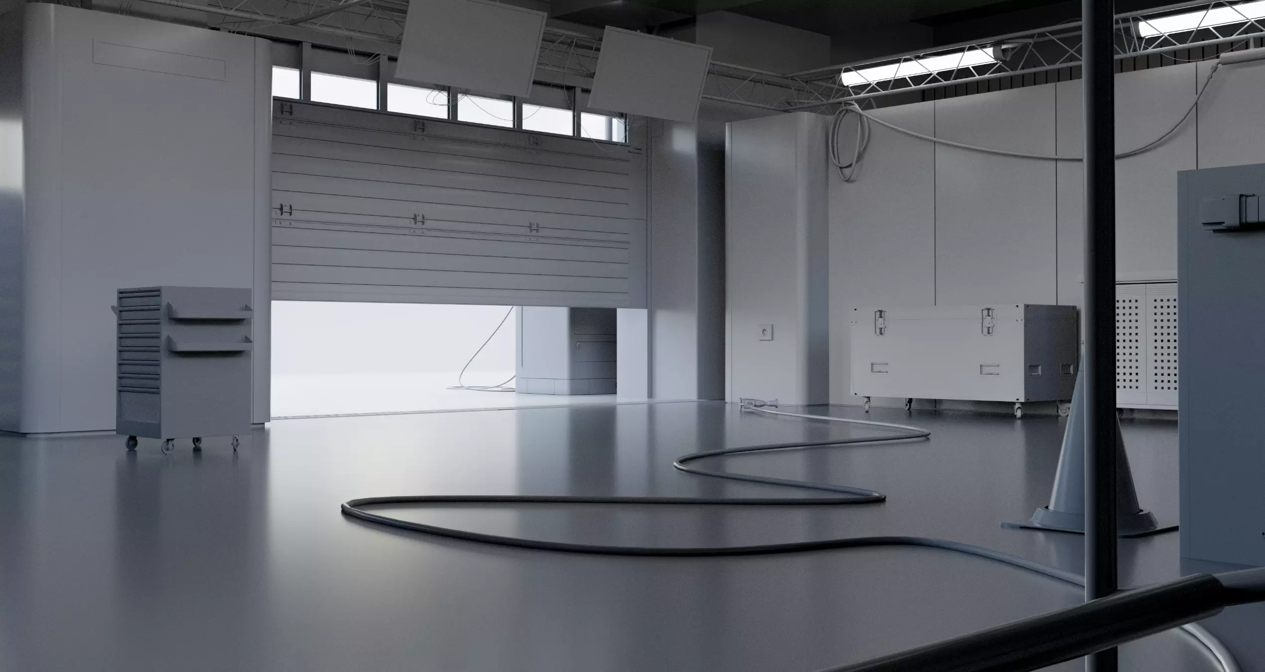 Pitlane Garage 3D Scene 3D model_0