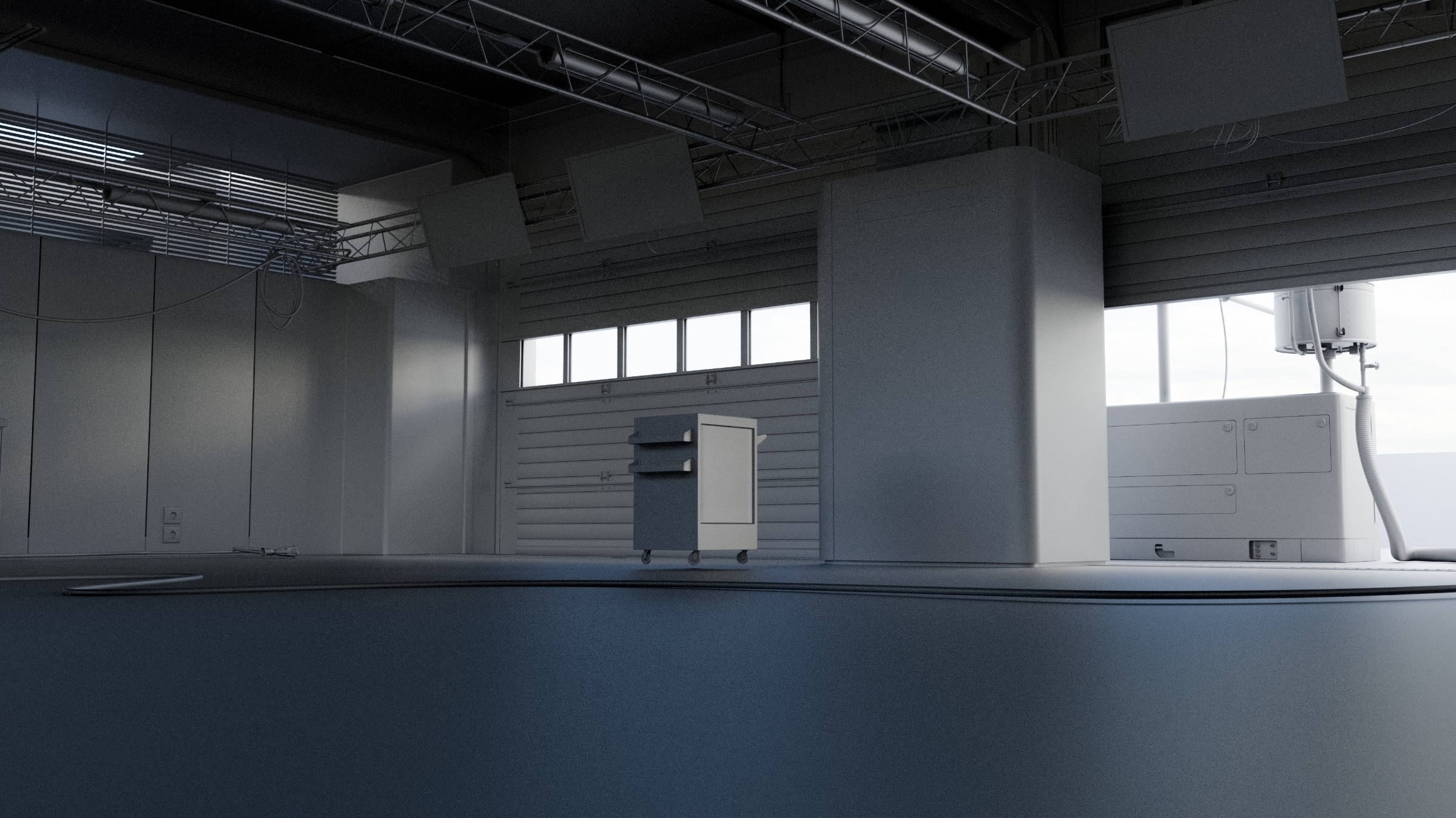 Pitlane Garage 3D Scene 3D model_4