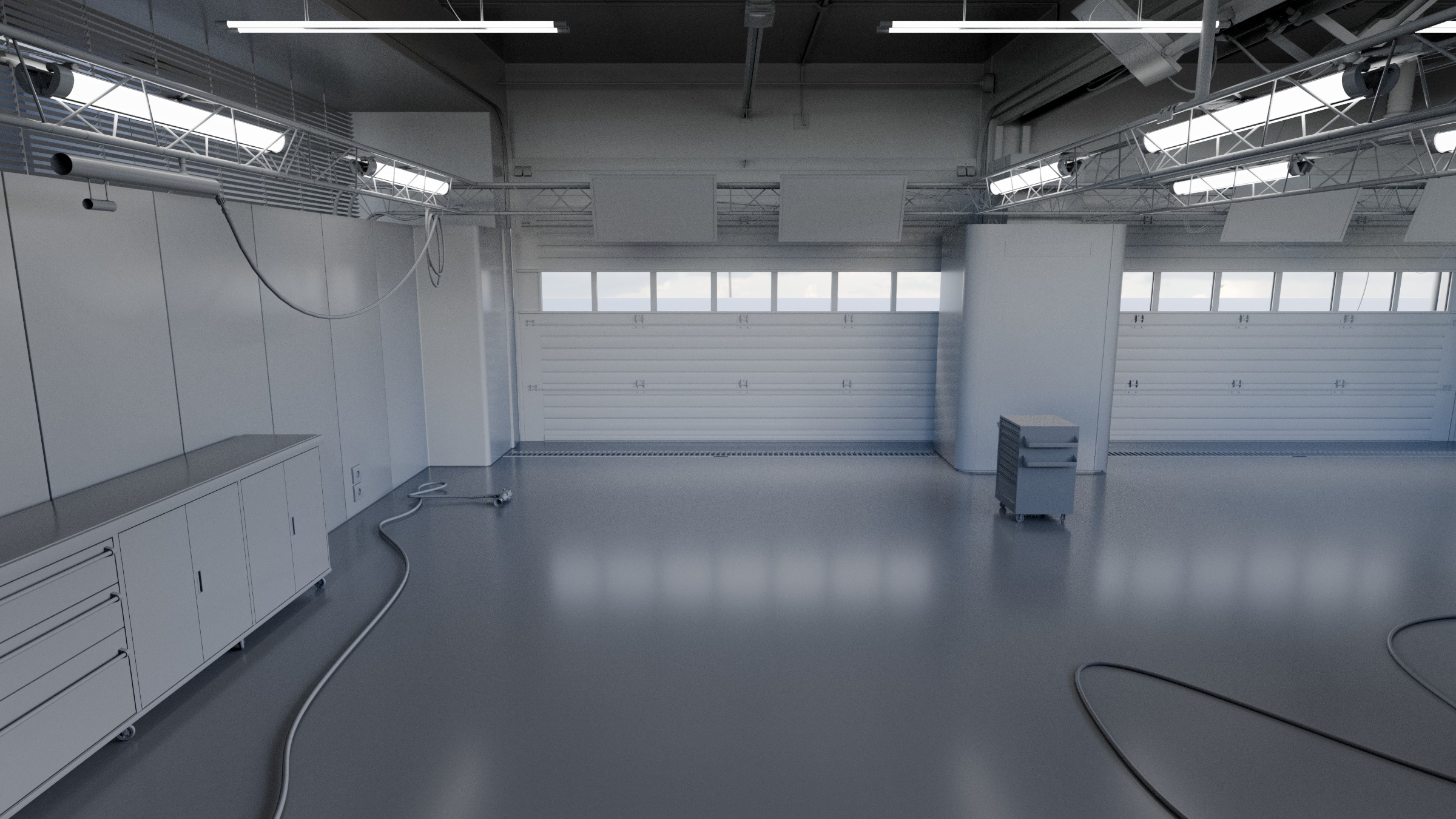 Pitlane Garage 3D Scene 3D model_3