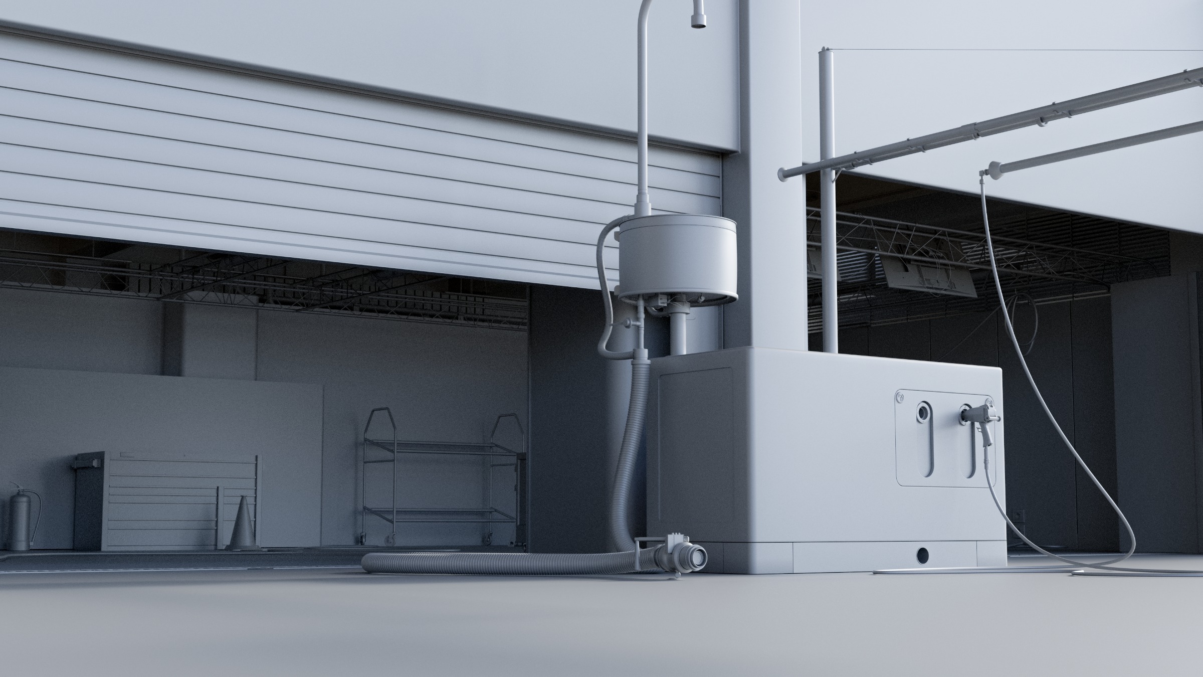 Pitlane Garage 3D Scene 3D model_1