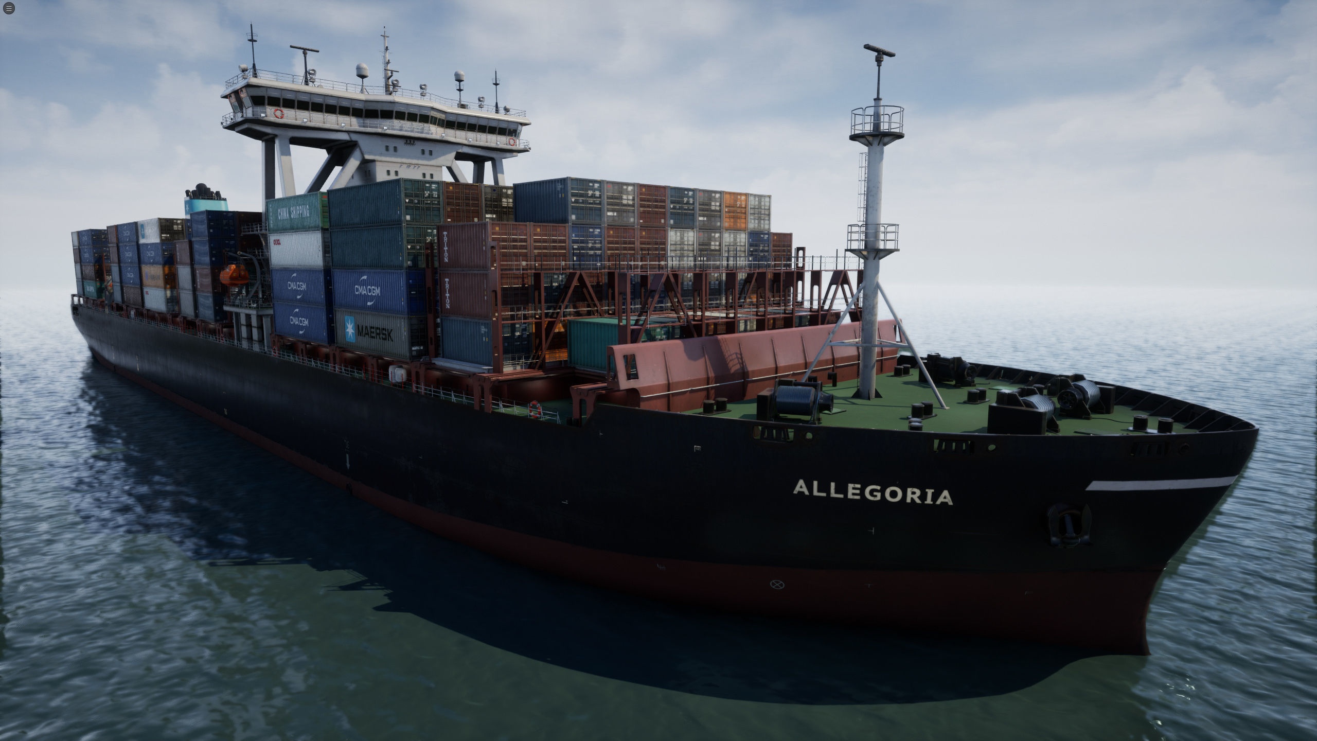 3D model Cargo Ship Container Ship - low poly VR / AR / low-poly | CGTrader