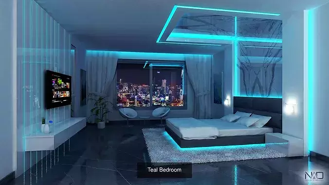 Bedrooms Interior Design 3D Model Pack 4