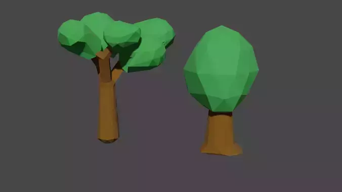 low poly trees rigged