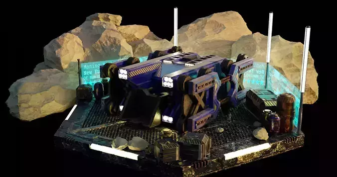 Desert retro-futurism bulldozer