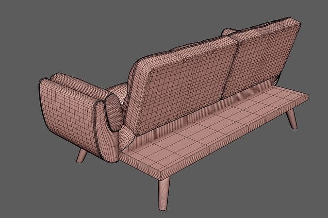 Sofa Couch Seat Low-poly 3D model 5