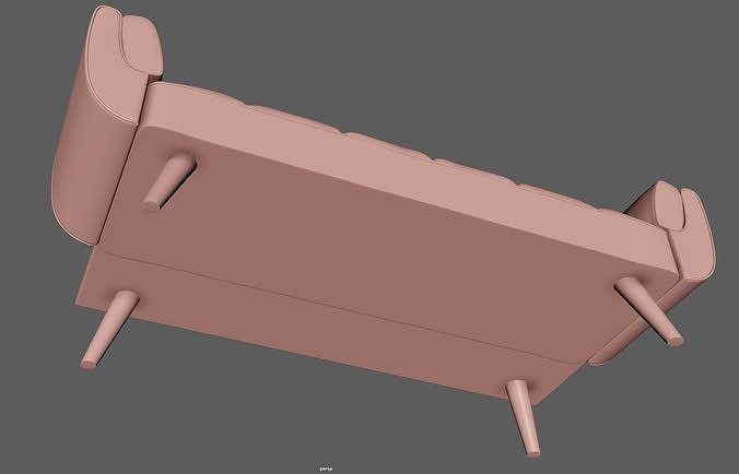 Sofa Couch Seat Low-poly 3D model 7
