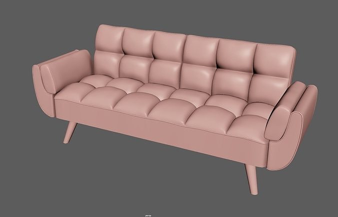 Sofa Couch Seat Low-poly 3D model 2
