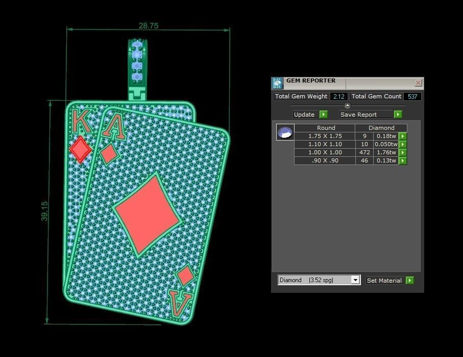 Diamond card 2 3D print model_4