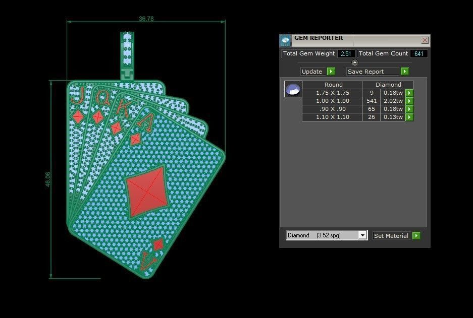 Diamond card 4 3D print model_4