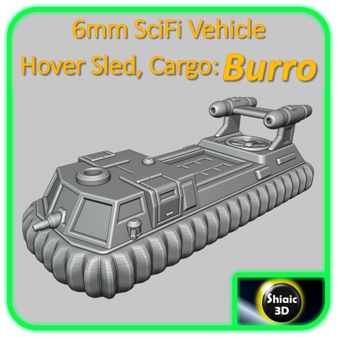 6mm SciFi vehicle - Burro Cargo Hover Sled-Light 3D print model_2
