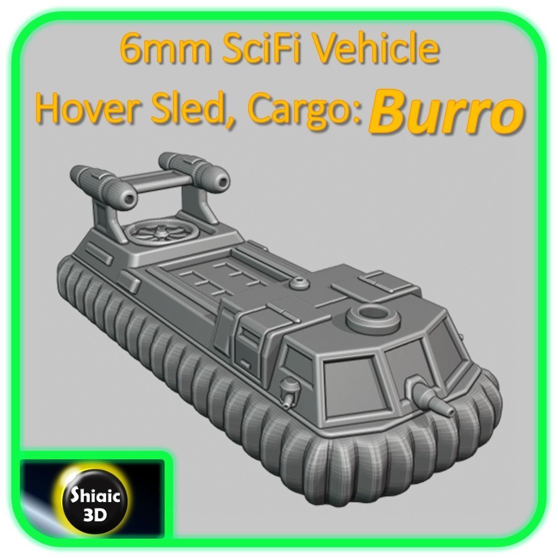 6mm SciFi vehicle - Burro Cargo Hover Sled-Light 3D print model_1