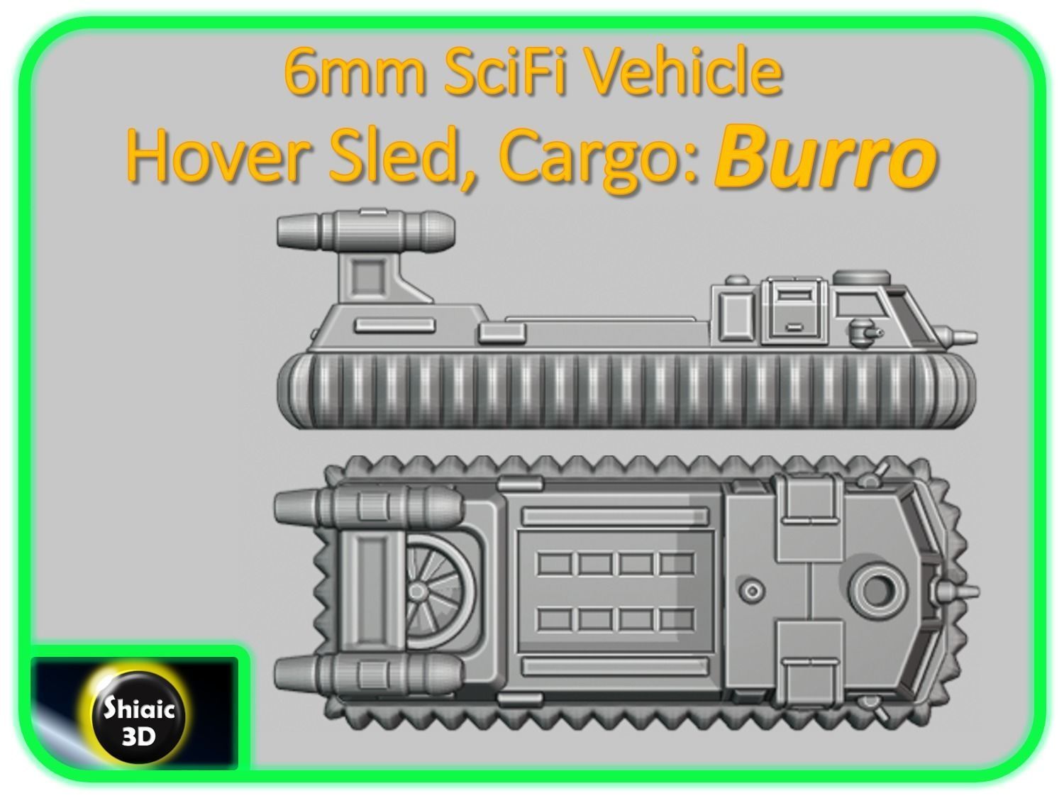 6mm SciFi vehicle - Burro Cargo Hover Sled-Light 3D print model_3