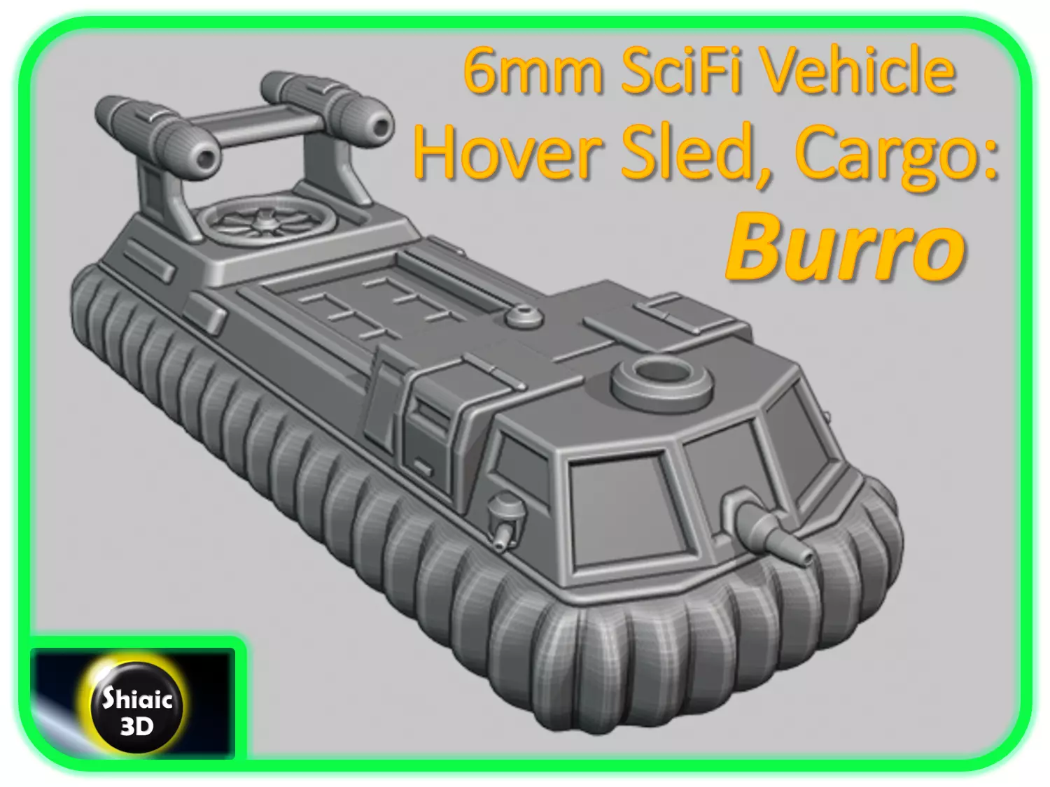 6mm SciFi vehicle - Burro Cargo Hover Sled-Light 3D print model_0