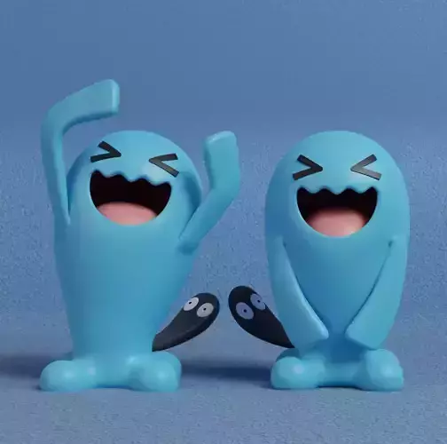 Pokemon - Wobbuffet with 2 poses 3D print model