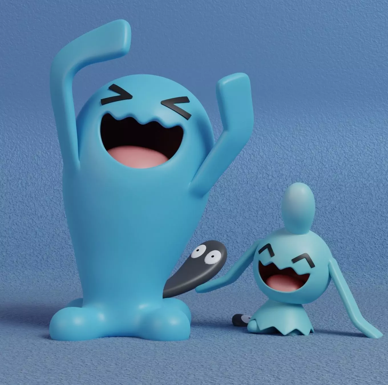 Pokemon - Wynaut and Wobbuffet  with 2 poses 3D print model_0