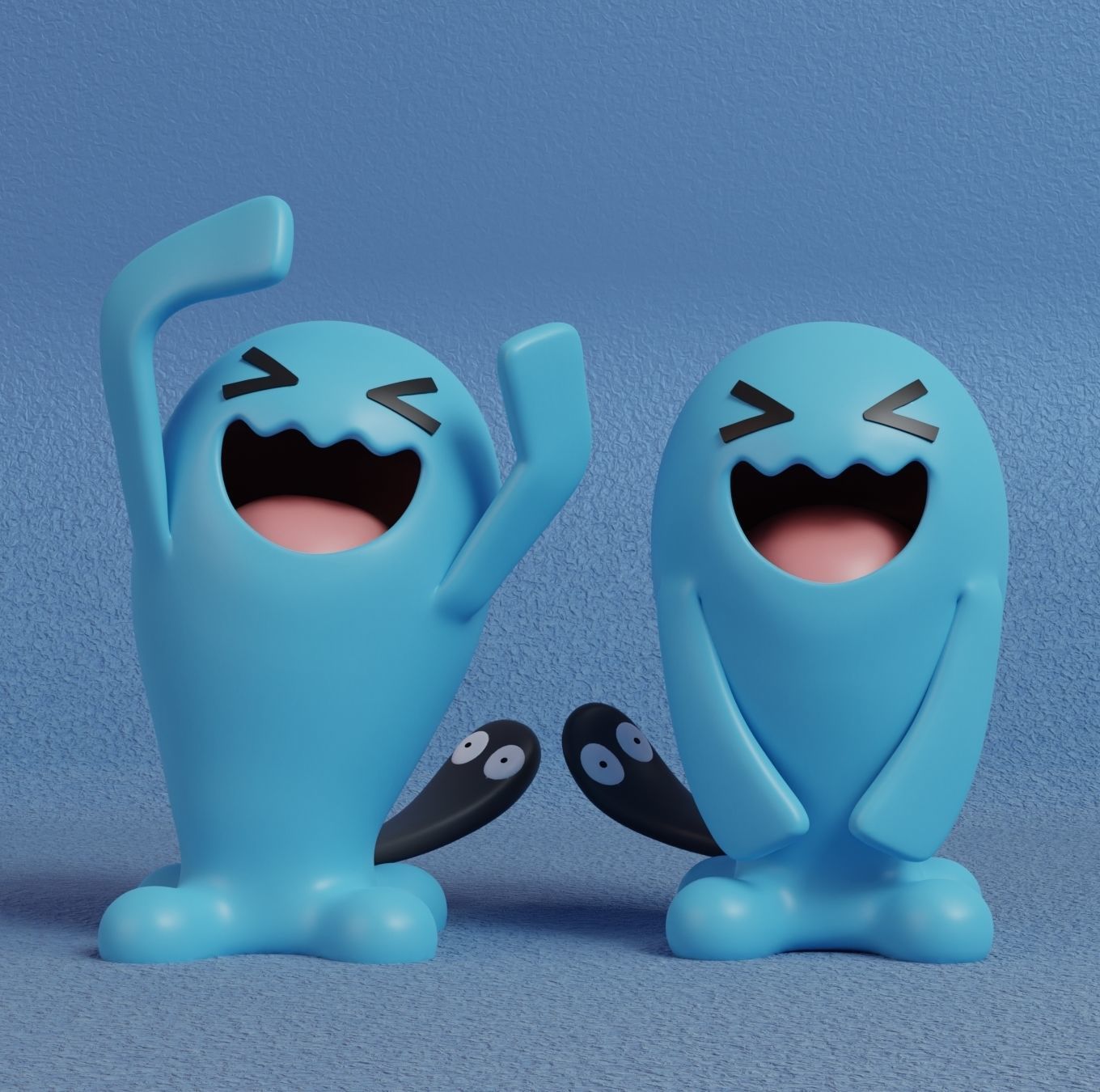 Pokemon - Wynaut and Wobbuffet  with 2 poses 3D print model_1