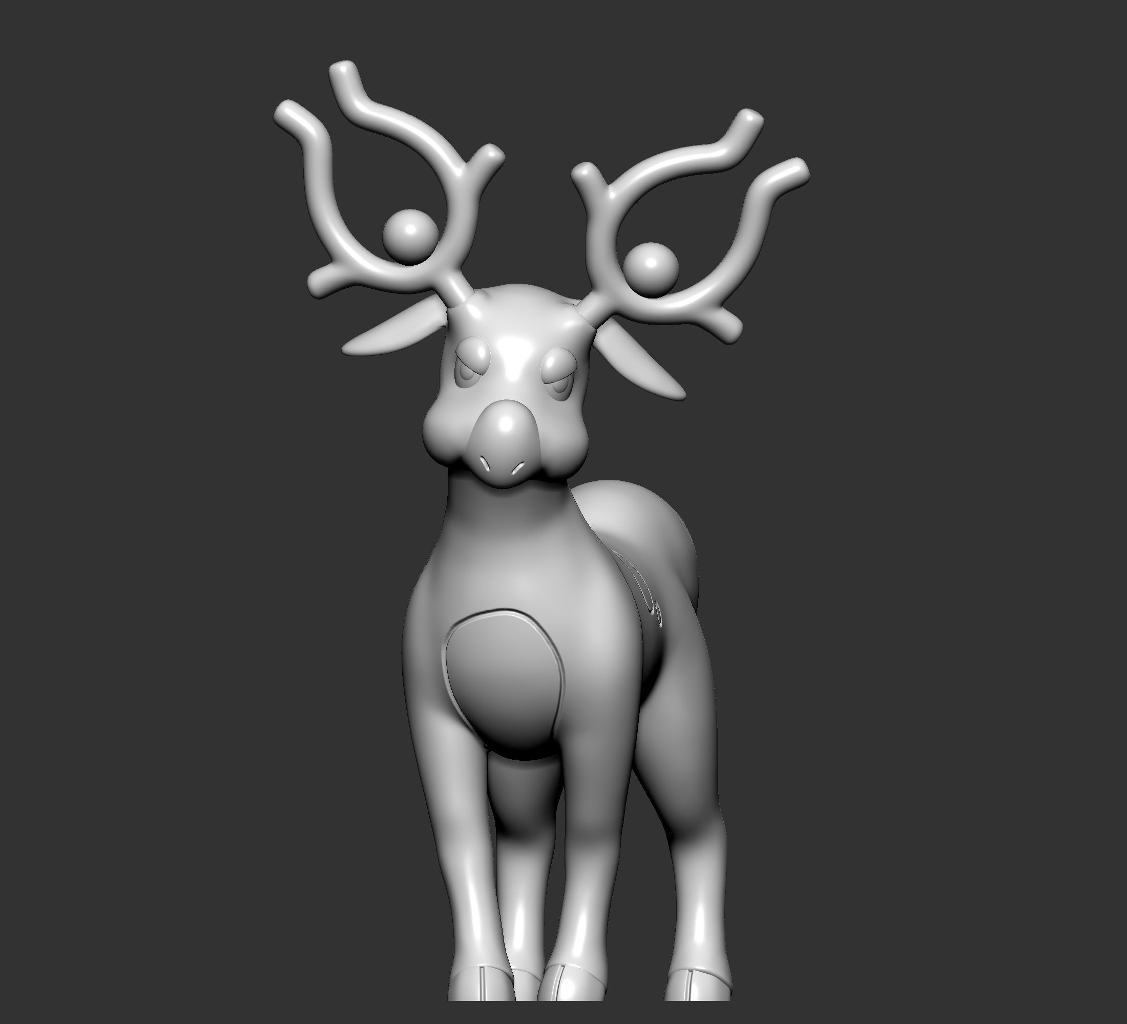 Pokemon - Stantler with 2 poses 3D print model_9