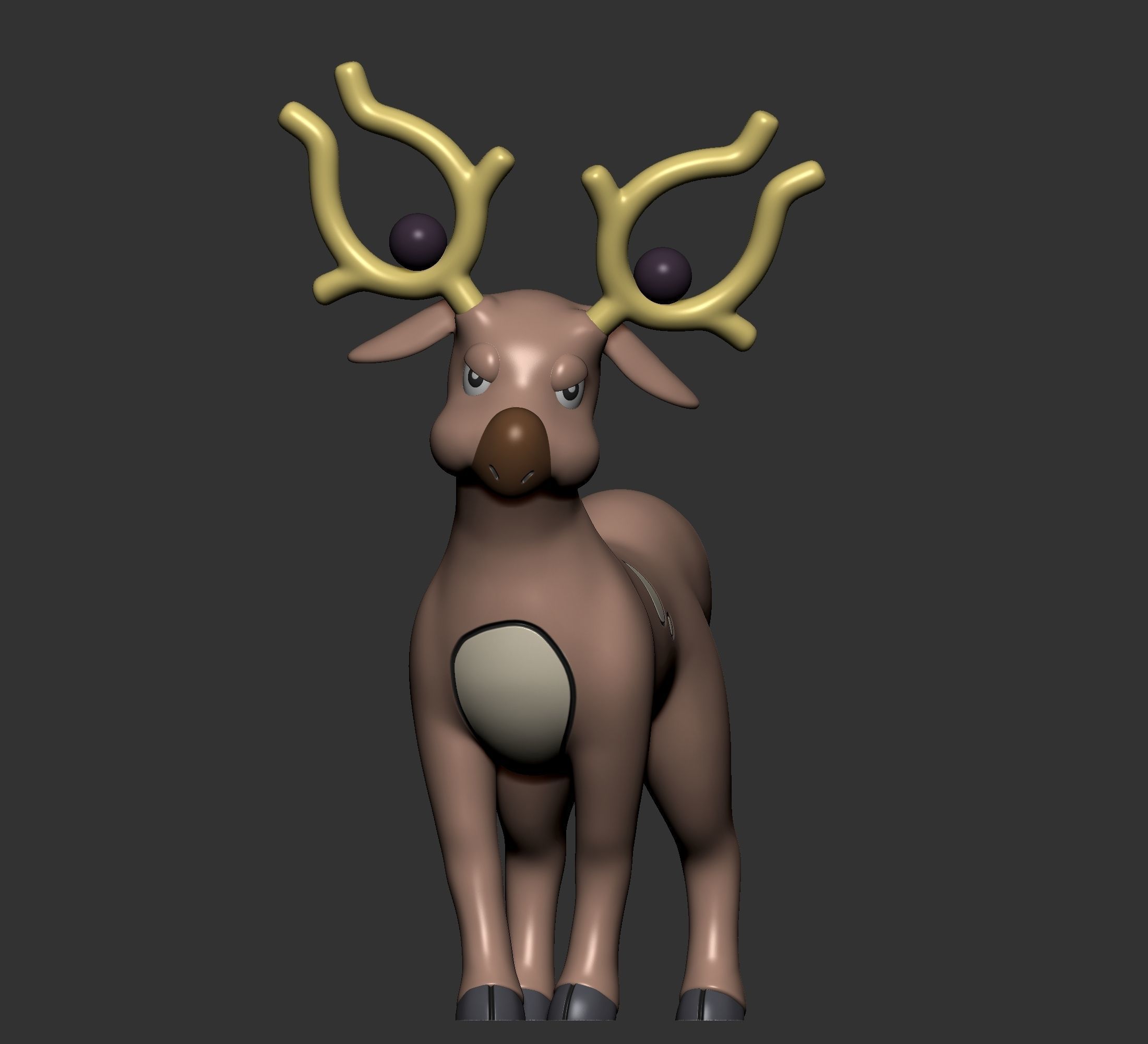 Pokemon - Stantler with 2 poses 3D print model_1