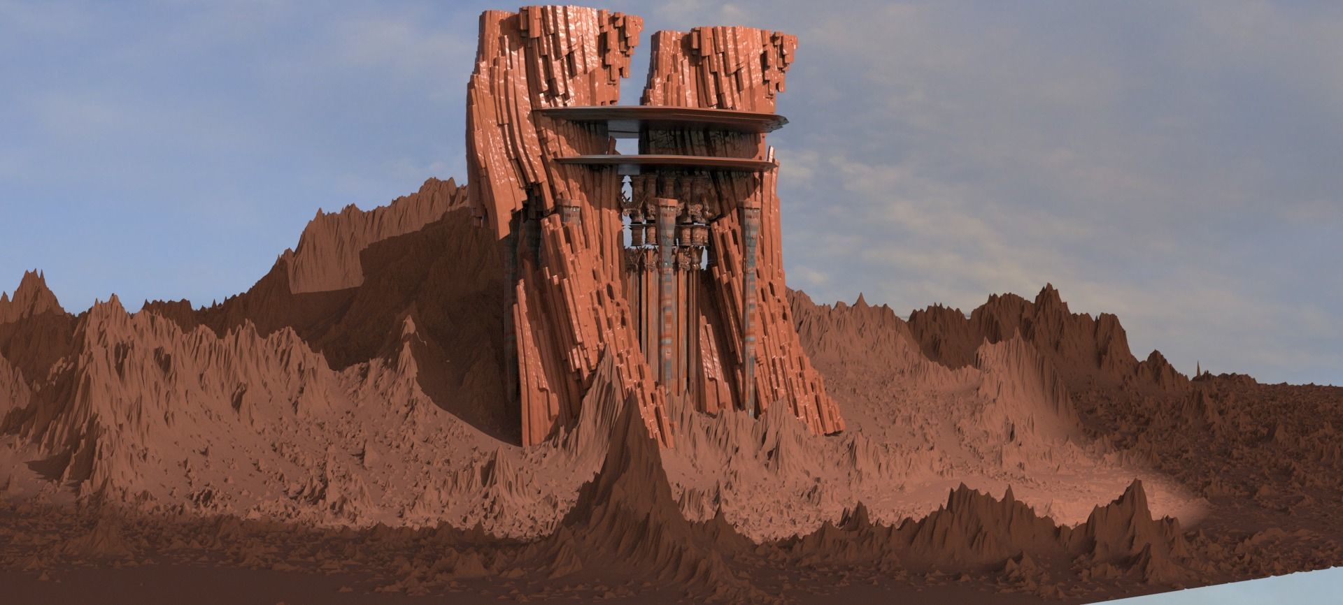 Desert Mountains temple 3D model_1