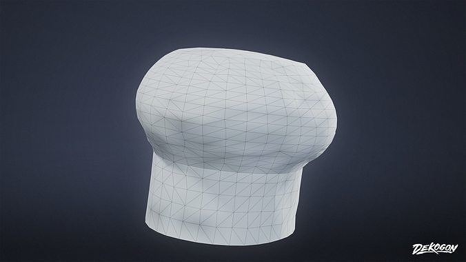 VARIETY HATS - Chef 01 - LOW POLY Low-poly 3D model 3