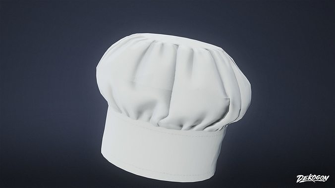 VARIETY HATS - Chef 01 - LOW POLY Low-poly 3D model 4